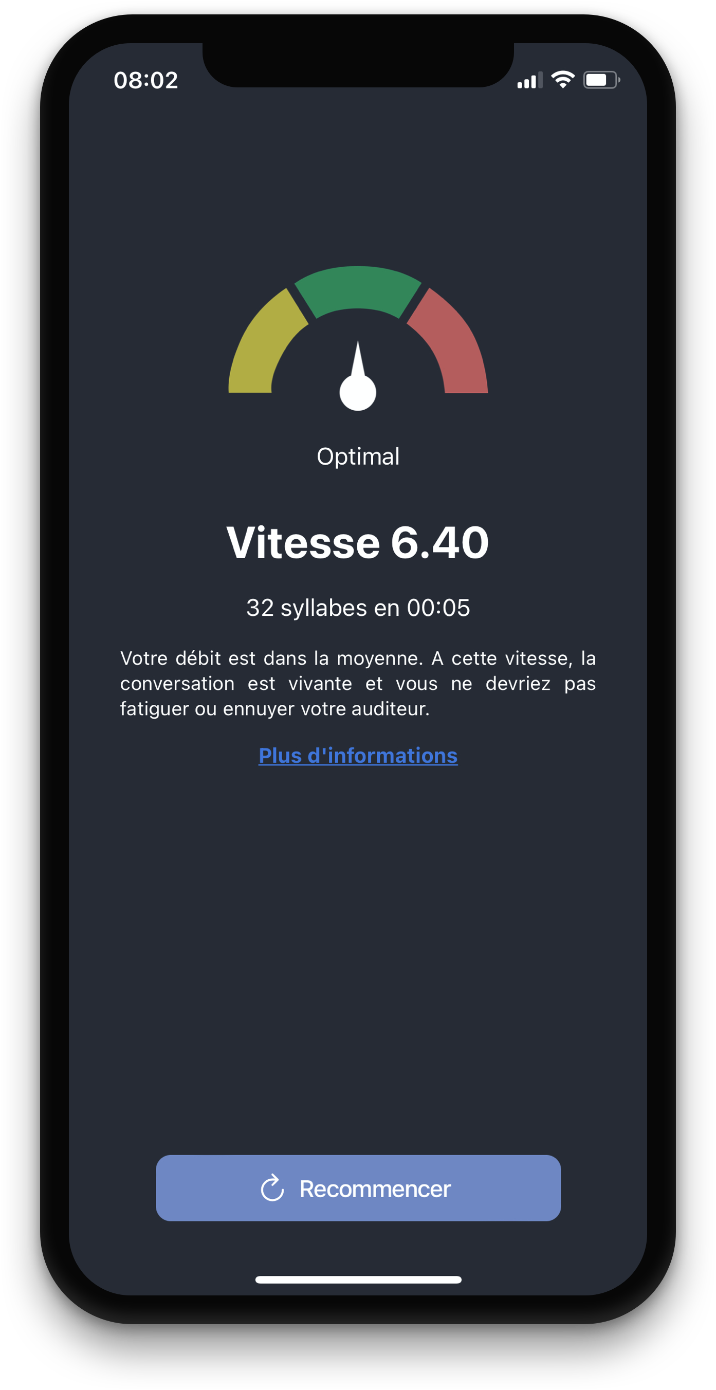 Deuxième aperçu de l'application Speak Control